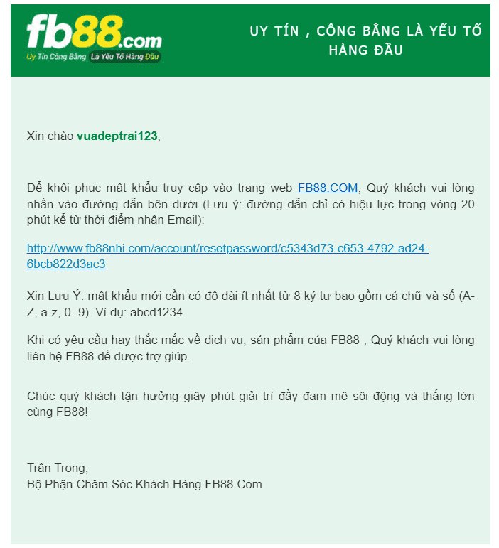 Khôi phục tài khoản FB88 khi quên mật khẩu Khôi phục tài khoản FB88 khi quên mật khẩu